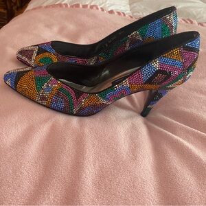 Stuart Weitzman Multicolor swarovsky crystal pumps